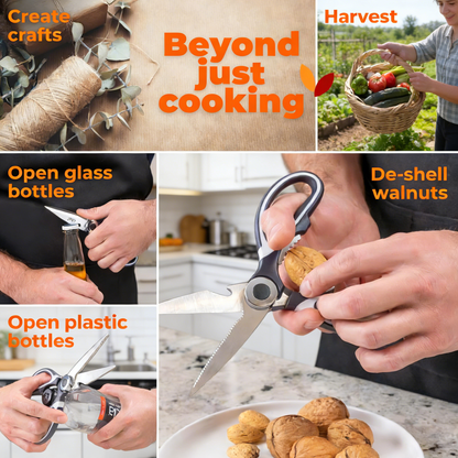 2-Pack Heavy Duty Stainless Steel Kitchen Scissors Set, Multipurpose Food-Grade Shears