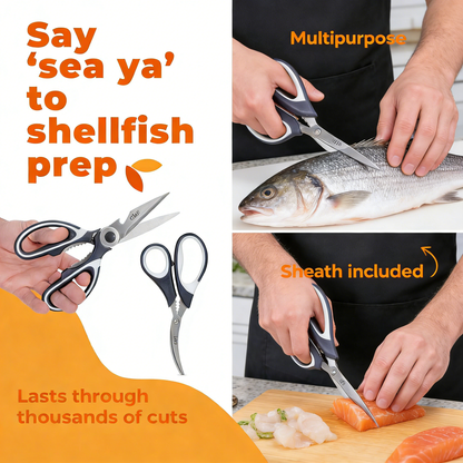 2-Pack Heavy Duty Stainless Steel Kitchen Scissors Set, Multipurpose Food-Grade Shears