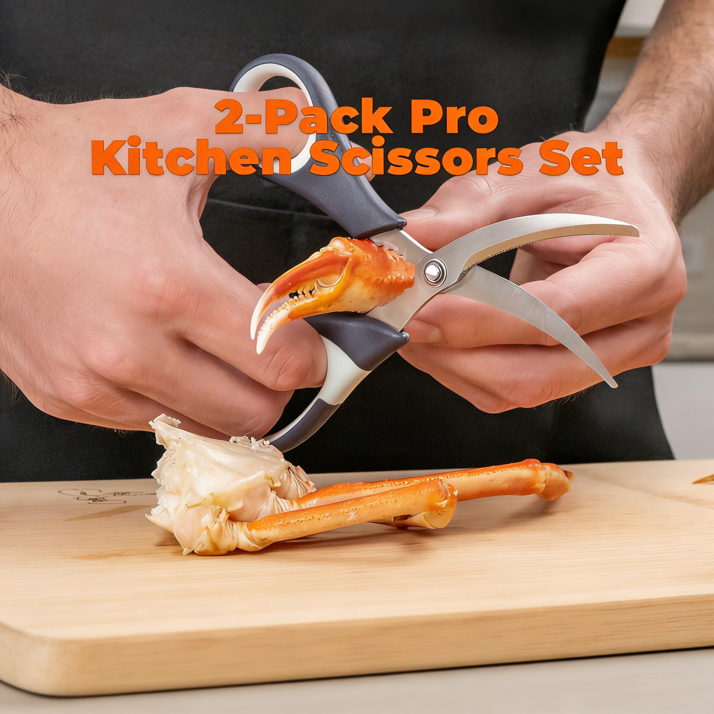 2-Pack Heavy Duty Stainless Steel Kitchen Scissors Set, Multipurpose Food-Grade Shears