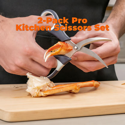 2-Pack Heavy Duty Stainless Steel Kitchen Scissors Set, Multipurpose Food-Grade Shears