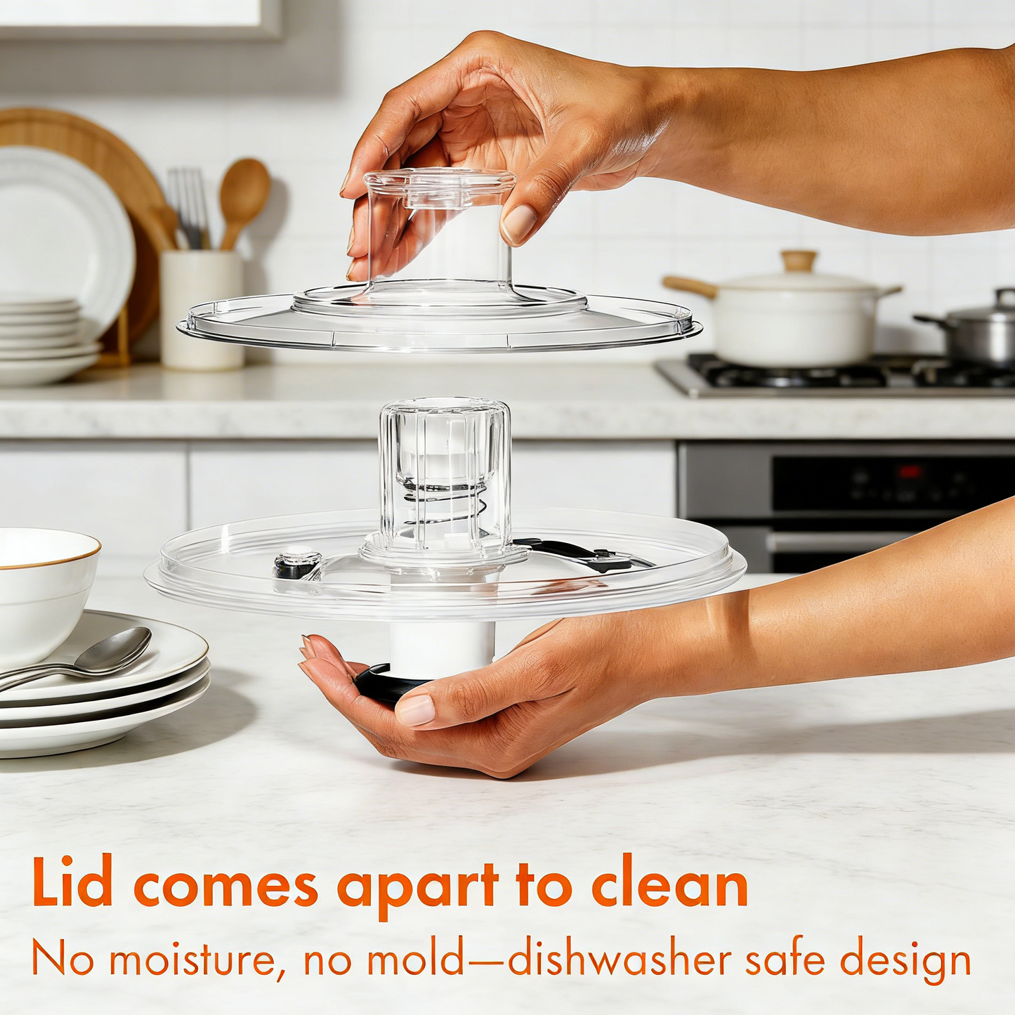 One-Pump Salad Spinner with Brake Button, Non-Slip Base & Dishwasher Safe