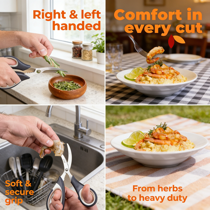 2-Pack Heavy Duty Stainless Steel Kitchen Scissors Set, Multipurpose Food-Grade Shears